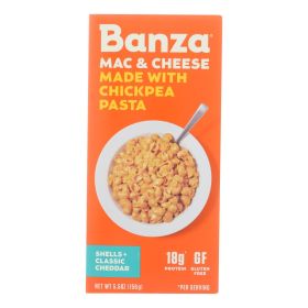 Banza - Chickpea Pasta Mac and Cheese - Shells and Classic Cheddar - Case of 6 - 5.5 oz.