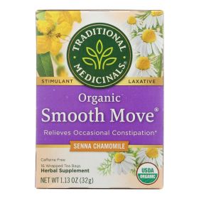 Traditional Medicinals Organic Smooth Move Chamomile Herbal Tea - 16 Tea Bags - Case of 6