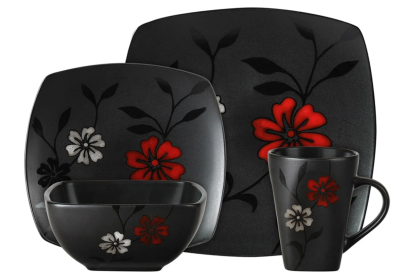 Gibson 16-Piece Evening Blossom Dinnerware Set