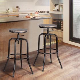 Walker Industrial Counter Bar Stools, Walnut (Set of 2), Height adjustable