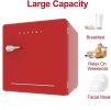 KUPPET Classic Retro Compact Refrigerator Single Door, Mini Fridge with Freezer, Small Drink Chiller for Home,Office,Dorm, Small beauty cosmetics Skin