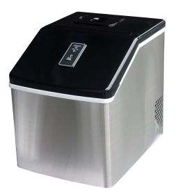 Countertop Ice Maker Machine, Portable Ice Makers Countertop, Make 180g ice in 15mins ,Make 24 pieces of ice at a time, silver