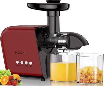 KOIOS Juicer, Masticating Slow Juicer Extractor with Reverse Function, Cold Press Juicer Machine with Quiet Motor, BPA-FREE Juicer Easy to Clean, B510