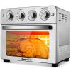 Toaster Oven Air Fryer Combo, Countertop Convection Oven with 4 Accessories & Recipes, Easy Clean, Stainless Steel, Silver