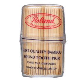 Roland Bamboo Toothpicks - Round - Case of 12 - 300 Count