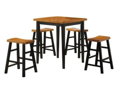 Gaucho Counter Height Set (5Pc Pk) in Oak & Black