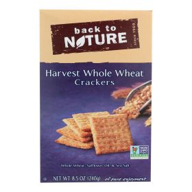 Back To Nature Harvest Whole Wheat Crackers - Whole Wheat Safflower Oil and Sea Salt - Case of 12 - 8.5 oz.