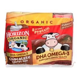 Horizon Organic Dairy Milk - Organic - 1 Percent - Lowfat - Box - Chocolate - plus DHA Omega-3 - 6/8 oz - case of 3