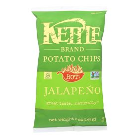 Kettle Brand Potato Chips - Jalapeno - Case of 15 - 5 oz.