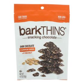 Bark Thins Snacking Dark Chocolate - Pumpkin Seed with Sea Salt - Case of 12 - 4.7 oz.