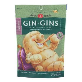 Ginger People - Gin Gins Chewy Ginger Candy - Original - Case of 12 - 3 oz.