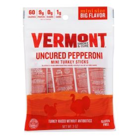 Vermont Smoke and Cure Mini Stick - Uncured Pepper - Case of 8 - 6/.5 oz