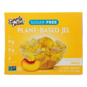 Simply Delish Jel Dessert - Peach - Case of 6 - 1.6 oz.