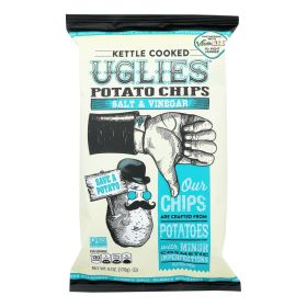 Diffenbach's Ugly Snacks Salt And Vinegar Kettle Cooked Chips - Case of 12 - 6 OZ