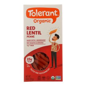 Tolerant Organic Pasta - Red Lentil Penne - Case of 6 - 8 oz.