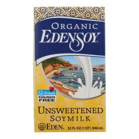 Eden Foods Organic Unsweetened Soymilk - Case of 12 - 32 FL oz.