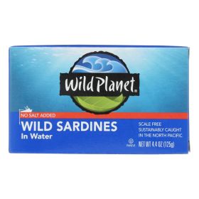 Wild Planet Sardines in Water - Case of 12 - 4.375 oz.