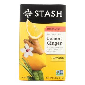 Stash Tea - Herbal - Lemon Ginger - 20 Bags - Case of 6