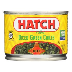 Hatch Chili Hatch Diced Hot green Chilies - Diced Green Chiles - Case of 24 - 4 oz.