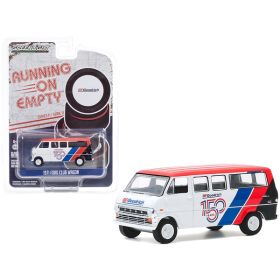 1971 Ford Club Wagon Bus White and Red with Stripes "BFGoodrich 150th Anniversary" "Running on Empty" Series 11 1/64 Diecast Model by Greenlight