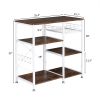 3-Tier Industrial Kitchen Baker's Rack Utility Microwave Oven Stand Storage Cart Workstation Shelf Rustic Brown