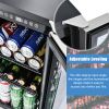 Built-in and Freestanding 15" Mini Beverage Refrigerator/Wine Cabinet, 120 Cans, 34-65Â°F, Quiet, Adjustable Shelves, LED Lighting, ETL , Touch Contro