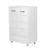 Six drawer side table-white