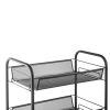 Free shipping 4-Tier Mesh Wire Rolling Cart Multifunction Utility Cart Metal Kitchen Storage Cart with 4 Wire Baskets Lockable Wheels for Home, Office