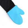 Connected Oven Mitts Pot Holder Double Gloves Heat Resistant Quilted Silicone Oven Mitts 90X13cm for Cooking and Baking Kitchen Tool