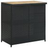 3 Piece Bar Set Poly Rattan Black