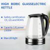 ZOKOP HD-1857-A 110V 1500W 1.8L Electric Glass Kettle US Plug