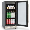 Built-in and Freestanding 15" Mini Beverage Refrigerator/Wine Cabinet, 120 Cans, 34-65Â°F, Quiet, Adjustable Shelves, LED Lighting, ETL , Touch Contro