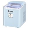 ZOKOP 120V 120W 26lbs/12kg/24h Ice Maker Blue Plastic Transparent Lid/Button Type Household MZ