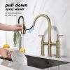 Pull Down Double Handle Kitchen Faucet---dk