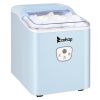 ZOKOP 120V 120W 26lbs/12kg/24h Ice Maker Blue Plastic Transparent Lid/Button Type Household MZ