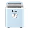 ZOKOP 120V 120W 26lbs/12kg/24h Ice Maker Blue Plastic Transparent Lid/Button Type Household MZ