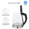 ZOKOP American Standard HD-1858L 1.8L 110V 1100W Electric Kettle Stainless Steel High Quality Borosilicate Glass Seven Colors Of Lights