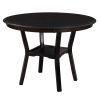 5-Piece Kitchen Dining Table Set Round Table with Bottom Shelf, 4 Upholstered Chairs for Dining Room(Espresso)