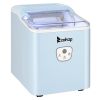 ZOKOP 120V 120W 26lbs/12kg/24h Ice Maker Blue Plastic Transparent Lid/Button Type Household MZ