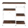 3-Tier Industrial Kitchen Baker's Rack Utility Microwave Oven Stand Storage Cart Workstation Shelf Rustic Brown