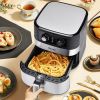 1700W 5.3 QT Electric Hot Air Fryer with Stainless steel and Non-Stick Fry Basket