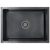 Handmade Kitchen Sink with Strainer Black Stainless Steel