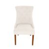 LYHome Mordern Fabric Dining Chairs;  2-Pcs Set;  Iceam cream white