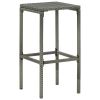 Bar Stools with Cushions 2 pcs Gray Poly Rattan