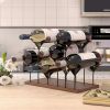 Mecor Countertop Wine Rack for 6 Bottles, Tabletop Wood Wine Organizer, Bottle Holder for Home Decor, Kitchen, Bar, Cellar, Cabinet, Pantry, Easy to A