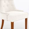 LYHome Mordern Fabric Dining Chairs;  2-Pcs Set;  Iceam cream white