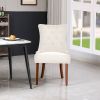 LYHome Mordern Fabric Dining Chairs;  2-Pcs Set;  Iceam cream white