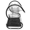 Multifunctional S-shaped Dual Layers Bowls & Dishes & Chopsticks & Spoons Collection Shelf Dish Drainer Black RT