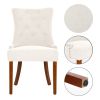 LYHome Mordern Fabric Dining Chairs;  2-Pcs Set;  Iceam cream white