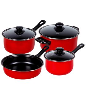 Gibson Home Chef Du Jour 7-Piece Cookware Set, True Red